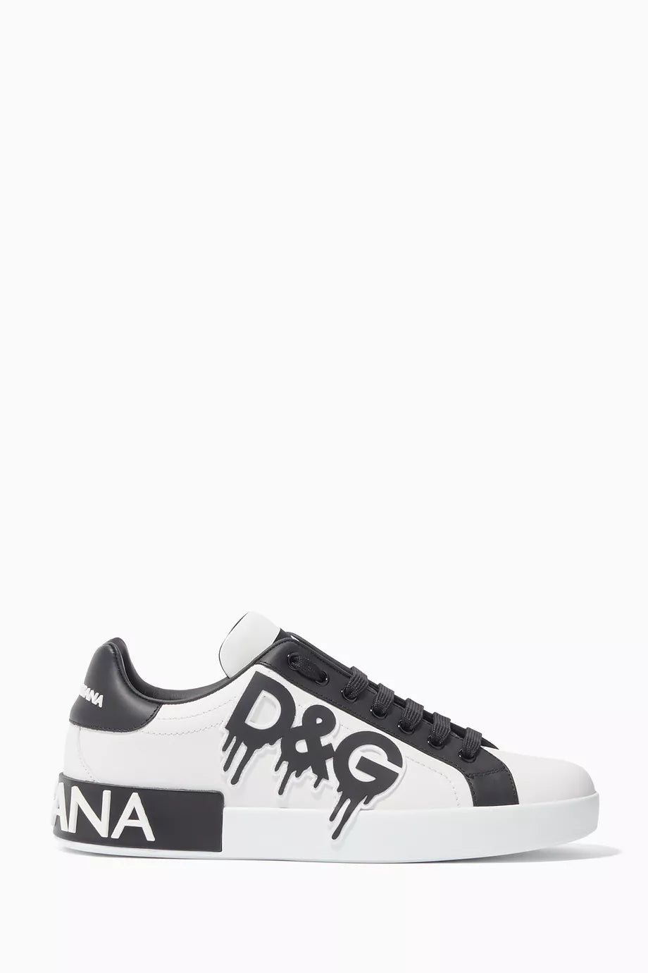 DOLCE & GABBANA Portofino D&G Drip Logo Leather Sneakers (Master Quality)